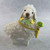 Felt Sheep with flower garland and bag 10x5x12cm