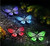 Set of Solar Butterfly Lights Multi coloured LED 2 functions 9x6.7x9.6cm