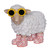 Resin Sheep with Flower Glasses 25cm