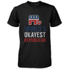 World's Okayest Republican Funny Political Red White Blue T-Shirt for Men