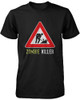 Zombie Killer Warning Sign Men's Shirt Funny Horror Halloween Black T-shirt