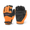 DEX SAVIOR (TOUCH) Premium Synthetic Palm Patch Hi-Viz Orange Mechanic Glove