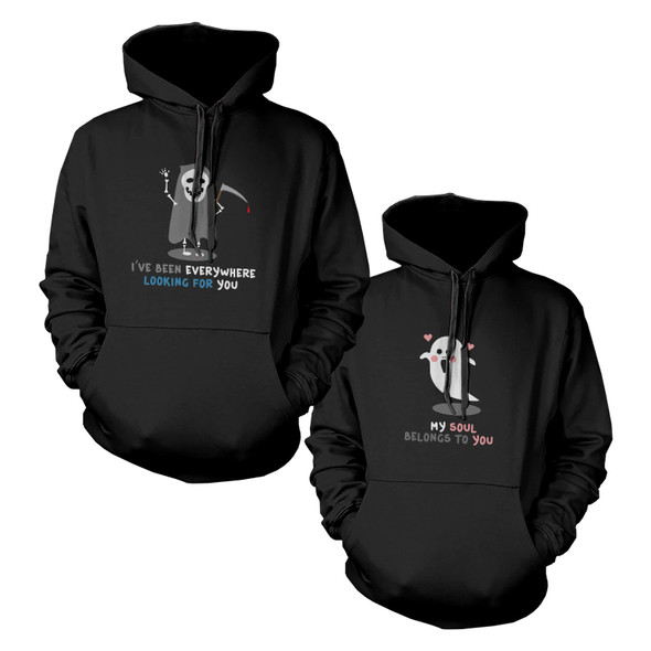 Death Eater And Ghost Couple Hoodies Halloween Hooded Sweatshirts - 3PHD046 MXS WXL