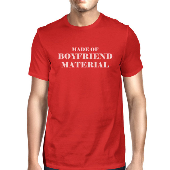 Boyfriend Material Red T-Shirt Funny Design Comfortable Men's Top