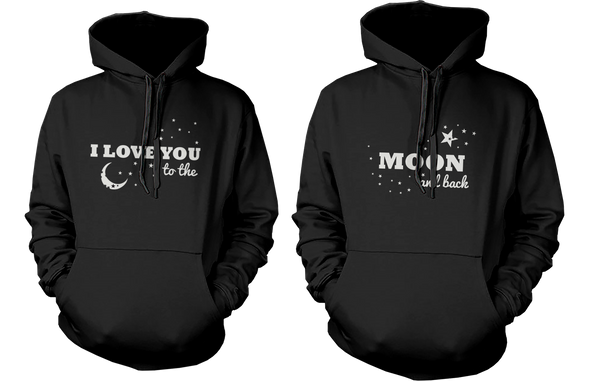 I Love You to the Moon and Back Couple Hoodies Matching Outfit for Couples