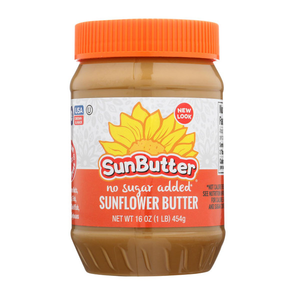 Sunbutter Sunflower Butter - No Sugar Added - Case Of 6 - 16 Oz.