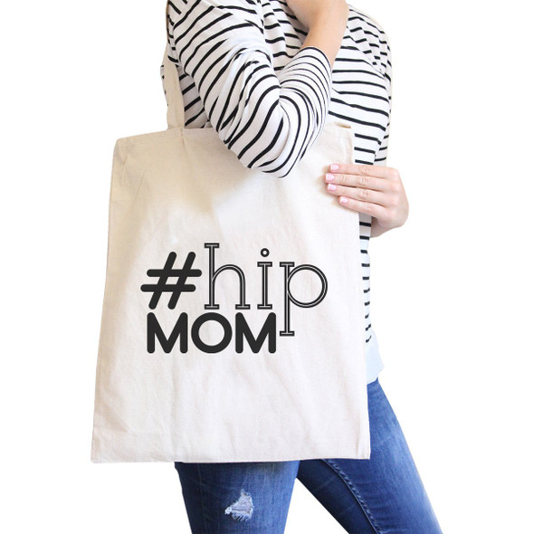 Hip Mom Natural Canvas Bag Washable Cute Gift Ideas For Baby Shower