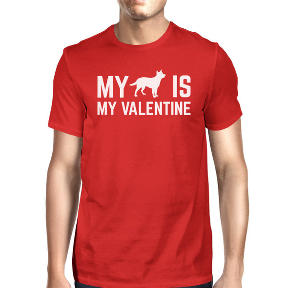 My Dog My Valentine Men's Red T-shirt Gift Ideas For Dog Lovers