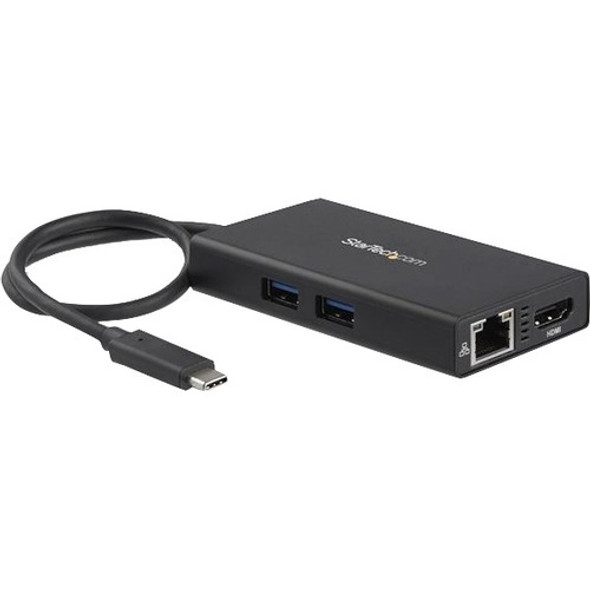 StarTech.com USB C Multiport Adapter w/ HDMI - 2x USB 3.0 Ports - GbE- 4K - Mac & Windows - 60W PD - Portable Docking Station for Laptops