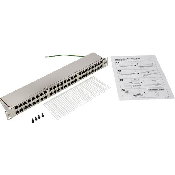 Tripp Lite Cat5e / Cat6 Patch Panel 48-Port Shielded Krone IDC 568B RJ45 1U