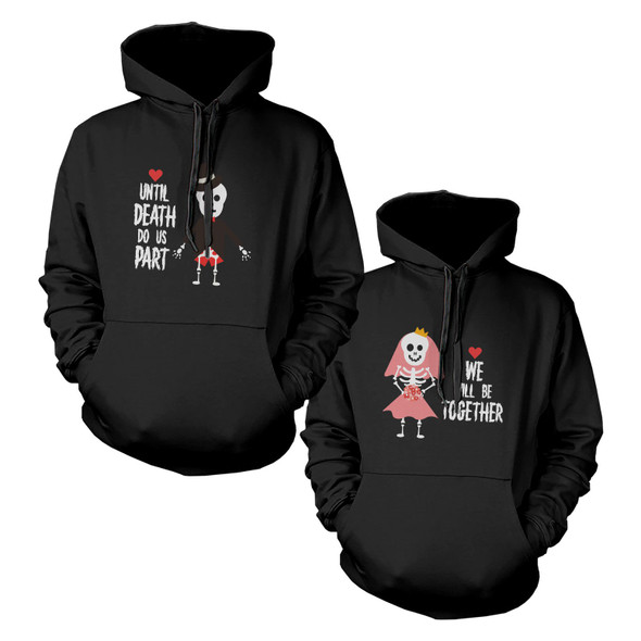 Skeleton Couple Cute Matching Hoodies Halloween Hooded Sweatshirts - 3PHD048 ML WL