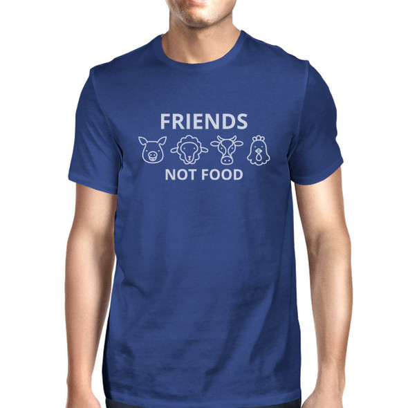 Friends Not Food Blue T Shirt For Men Roundneck Lightweight T Shirt