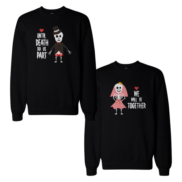 Skeleton Couple Sweatshirts Cute Halloween Matching Sweat Shirts - 3PSS067 MXS WXS