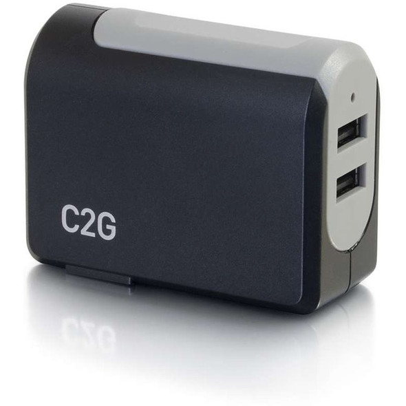 C2G 2-Port USB Wall Charger - AC to USB Adapter, 5V 4.8A Output