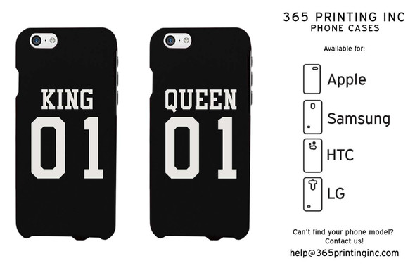 King 01 Queen 01 Couple Phone Cases Set Cute Matching Phone Cover Galaxy Iphone - 3PAS067 MI6 WI6