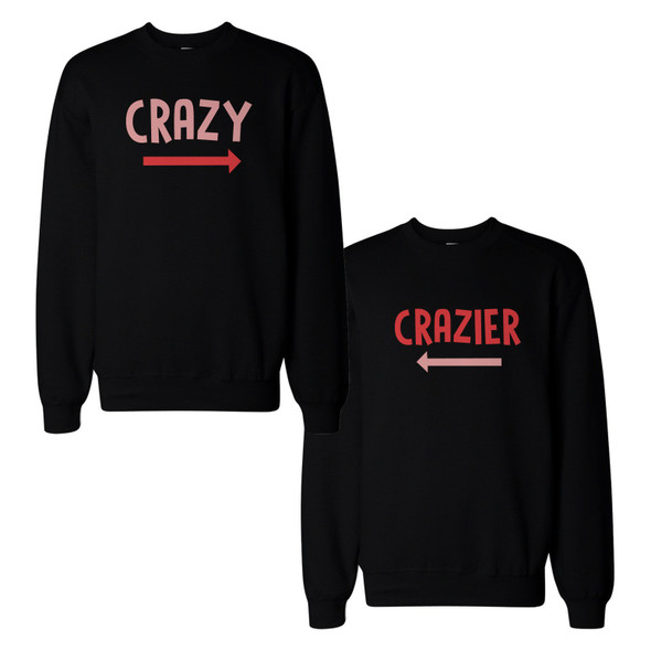 Funny Crazy and Crazier BFF Matching SweatShirts Front and Back Design - 3PFSS018 MXL WXL