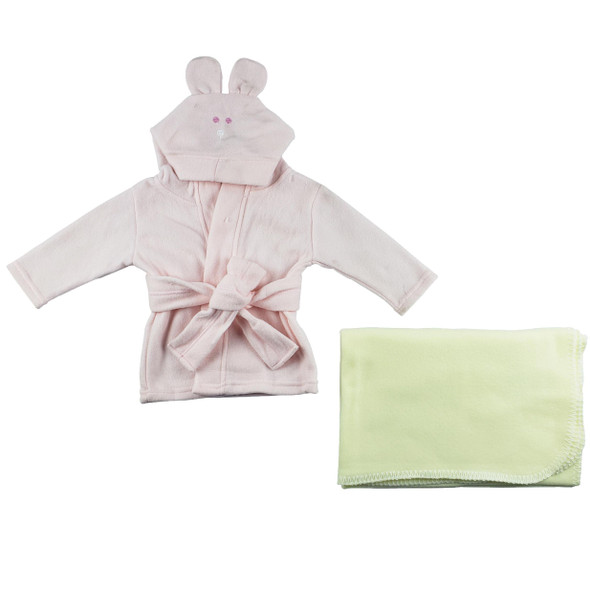 Fleece Robe And Blanket - 2 Pc Set - BLTCS_0057