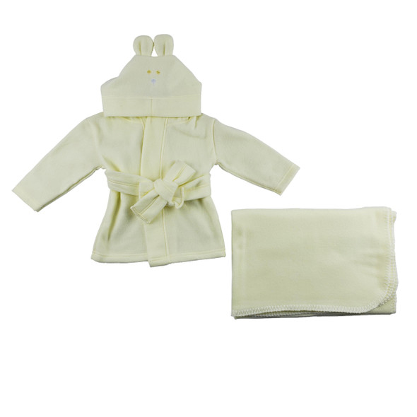 Fleece Robe And Blanket - 2 Pc Set - BLTCS_0058