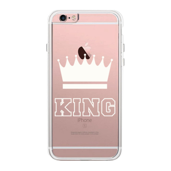 King  Couple Matching Phone Case Cute Clear Phonecase