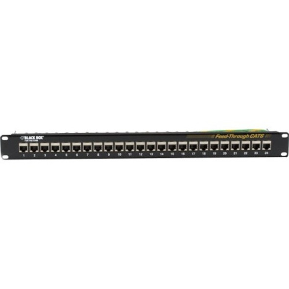 Black Box CAT6 Feed-Through Patch Panel, Shielded, 24-Port