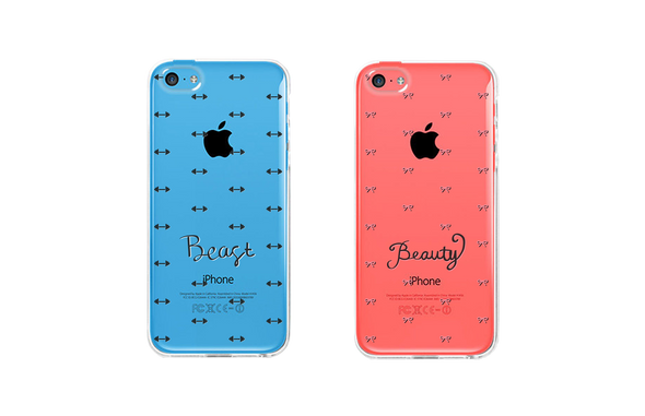 Beauty and Beast Clear Matching Couple Phone Cases Gift for Couples - 3PAS055 MI5C WI5