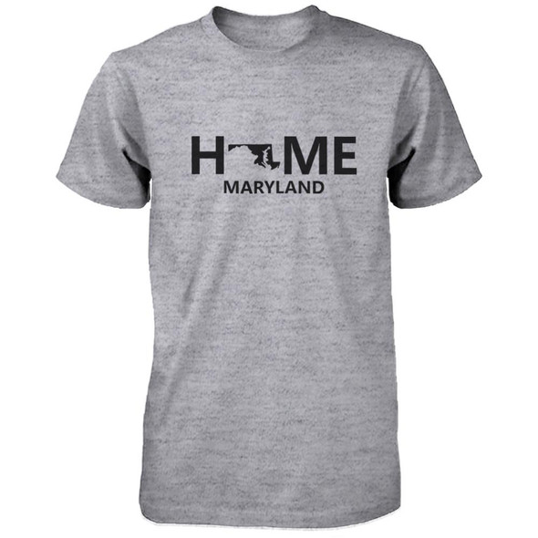 Home MD State Grey Men's T-Shirt US Maryland Hometown Graphic Tee