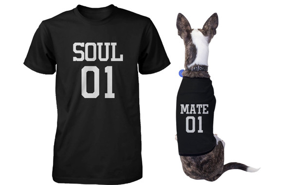 Soulmate Matching T-Shirts for Pet and Owner Funny Tees for Dog and Human - 3PPT004 MXL PXL
