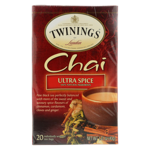 Twining's Tea Chai - Ultra Spice - Case Of 6 - 20 Bags