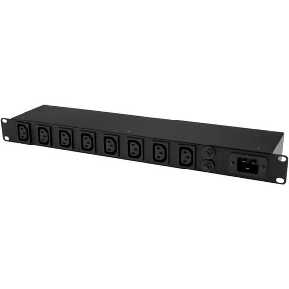 StarTech.com 8-Port Rack-Mount PDU with C13 Outlets - 16 A - 10 ft. Power Cord (NEMA5-20p) - Server Rack Power Distribution Unit - 1U