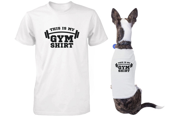 My Gym Shirts Matching T-shirts for Owner and Dog Funny Pet and Human Apparel - 3PPT007 ML PL