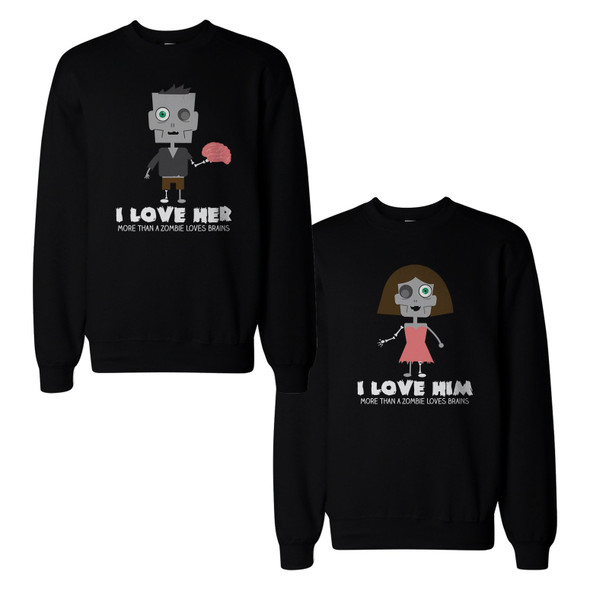 Zombies Couple Sweatshirts Cute Halloween Matching Sweat Shirts - 3PSS066 MXL WXL