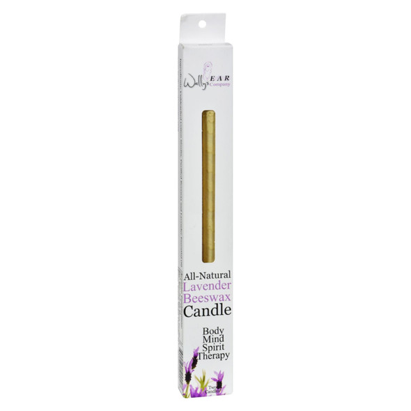 Wally's Natural Products Beeswax Candles - Lavender - 2 Pack