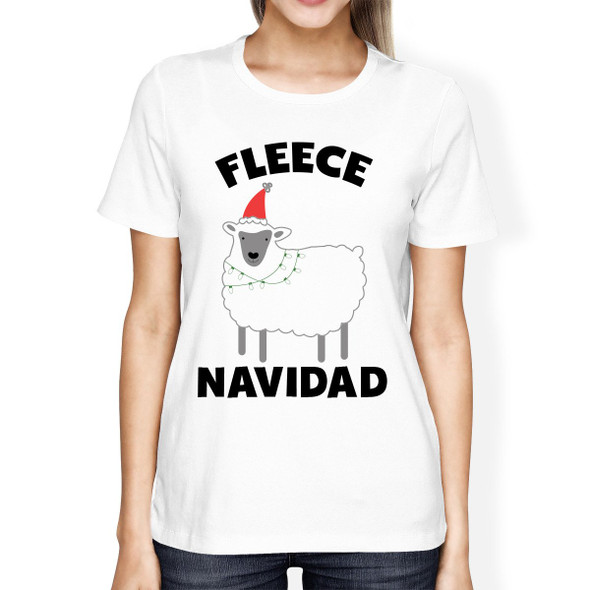 Fleece Navidad White Women's Shirt Funny Christmas Gift Graphic Tee