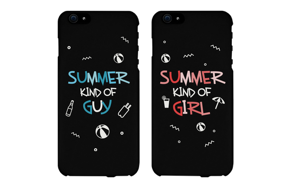 Summer Kind of Guy & Girl Matching Couple Black Phonecases (Set)