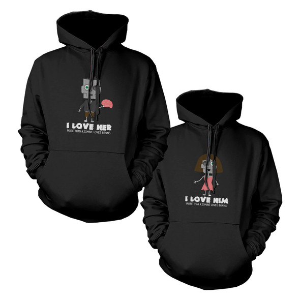 Zombies Couple Cute Matching Hoodies Halloween Hooded Sweatshirts - 3PHD047 ML WL