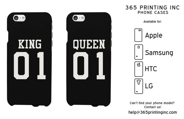 King 01 Queen 01 Couple Phone Cases Set Cute Matching Phone Cover Galaxy Iphone - 3PAS067 MI5 WI5