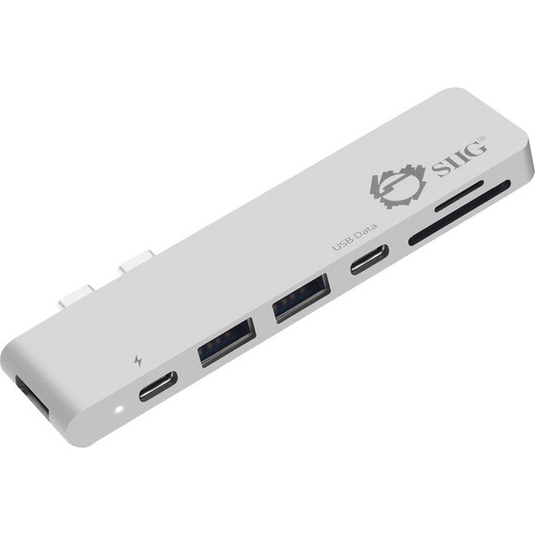 SIIG Thunderbolt 3 USB-C Hub HDMI with Card Reader & PD Adapter - Silver