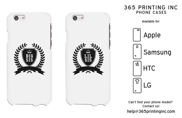 Big Sis and Lil Sis White Phone Case for Apple iPhone, Samsung Galaxy S, HTC One M8, LG G3 - 3PEAS016 MGS4 WGS4