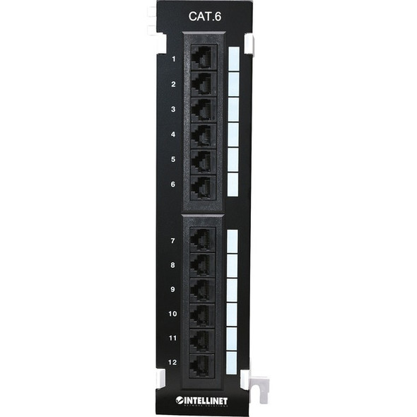 Intellinet Network Solutions 12-Port Rackmount Cat6 UTP 110/Krone Patch Panel, Wall-mount