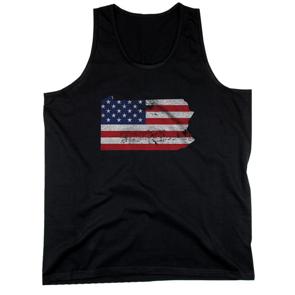 PA State USA Flag Men's Tank Top Pennsylvania American Flag Tanks