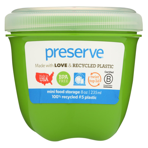 Preserve Mini Food Storage Container - Apple Green - Case Of 12 - 8 Oz