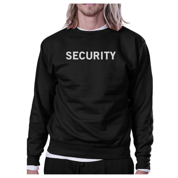 Security Black Sweatshirt Work Out Pullover Fleece Sweatshirts