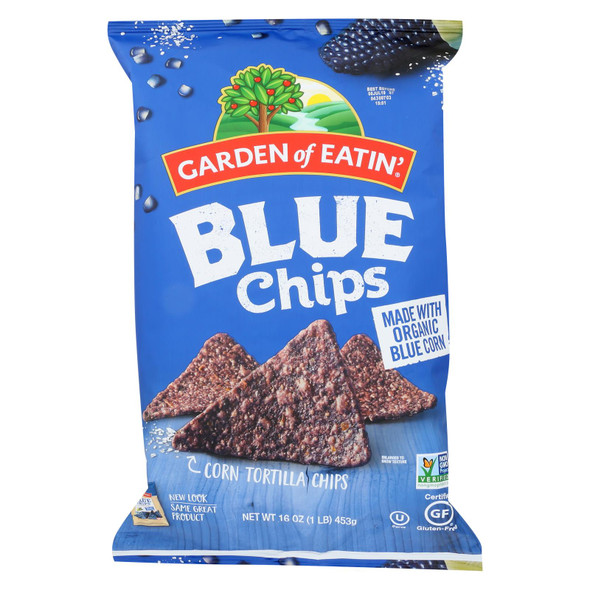 Garden Of Eatin' Blue Corn Tortilla Chips - Blue Corn - Case Of 12 - 16 Oz.