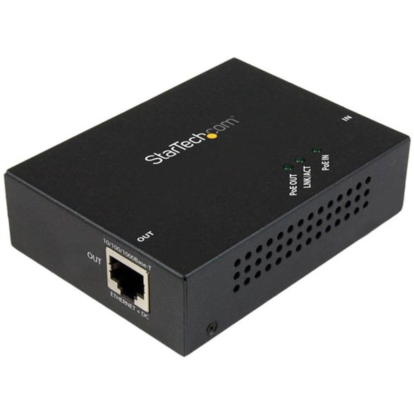 StarTech.com 1 Port Gigabit PoE+ Extender - 802.3at and 802.3af - 100 m (330 ft) - Power over Ethernet Extender - PoE Repeater Network Extender