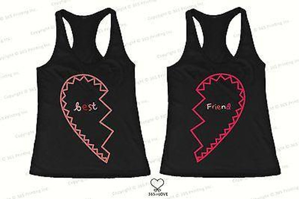 BFF Tank Tops Best Friend Matching Hearts Matching Shirts for Best Friends - 3PFTT004 WL WL