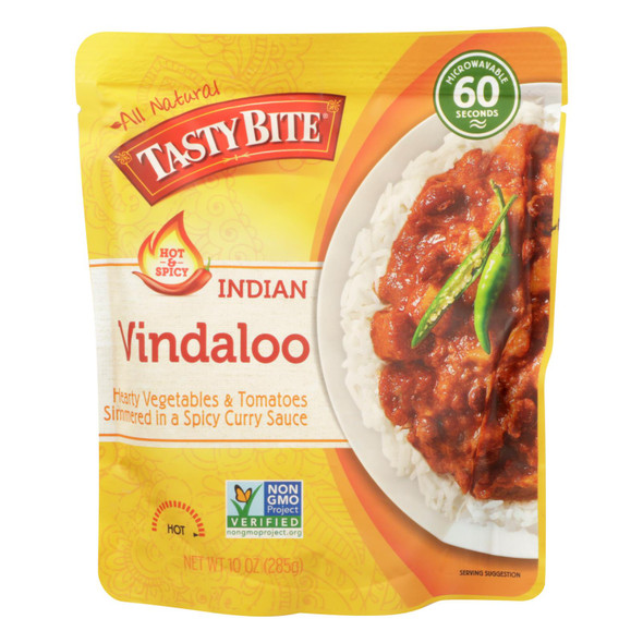 Tasty Bite Heat & Eat Indian Cuisine Entr?e - Hot & Spicy Vindaloo - Case Of 6 - 10 Oz