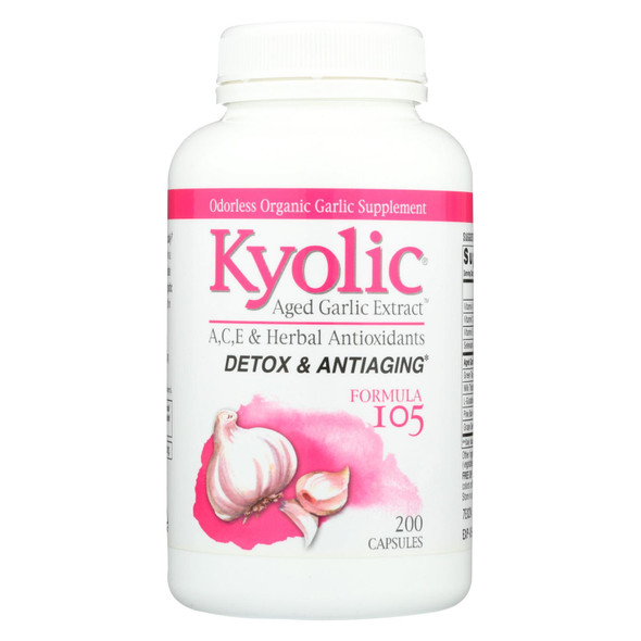 Kyolic - Aged Garlic Extract Detox And Anti-aging Formula 105 - 200 Capsules