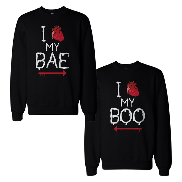 My Bae And Boo Couple Sweatshirts Halloween Matching Sweat Shirts - 3PSS057 ML WL