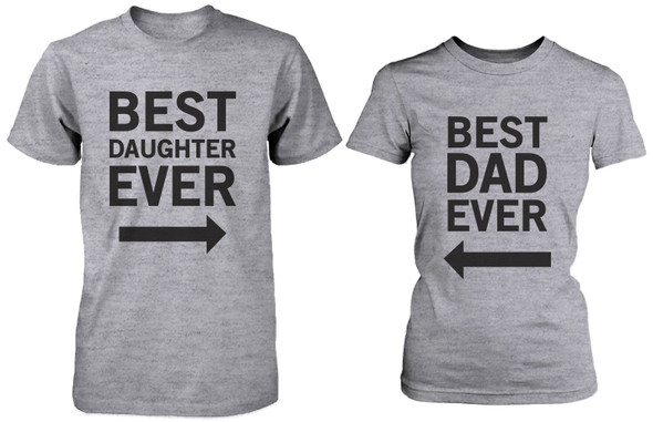 Matching Grey T-Shirts Set For Dad and Daughter - Best Dad / Beast Daughter - 3PECT023 MS WS