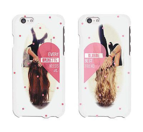 Every Brunette And Blond Cute BFF Matching Phone Cases For Best Friends - 3PFAS017 MI7P WI7P